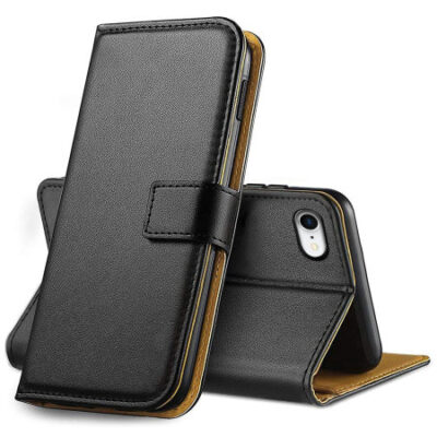 Genuine Leather iPhone 7 / 8 Wallet Case – Black