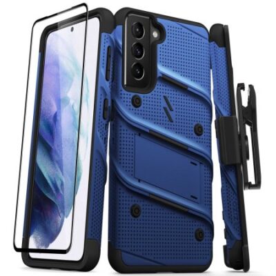 Zizo Bolt Blue Tough Case & Screen Protector – For Samsung Galaxy S21