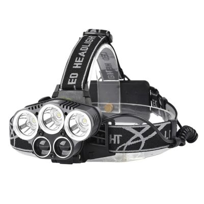 WATER RESISTANT SUPER BRIGHT LED HEADLAMP 5000LM – 3X T6, 2X XPE