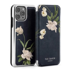 Ted Baker Elderflower iPhone 11 Pro Folio Case - Black / Silver - Image 1