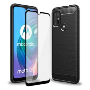Olixar Sentinel Motorola Moto G10 Case & Glass Screen Protector- Black - Image 1