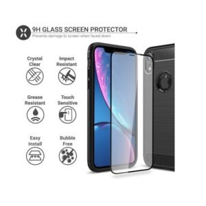 Olixar Sentinel iPhone XR Case and Glass Screen Protector - Black - Image 4