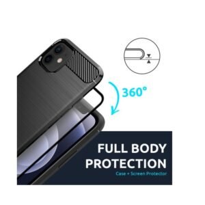 Olixar Sentinel iPhone 12 Case & Glass Screen Protector - Black - Image 4