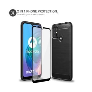 Olixar Sentinel Motorola Moto G10 Case & Glass Screen Protector- Black - Image 4