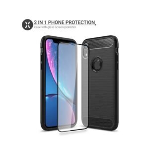 Olixar Sentinel iPhone XR Case and Glass Screen Protector - Black - Image 3