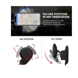 Ringke Gear Flexi Compact 360° Magnetic Car Mount Phone Holder - Black - Image 4