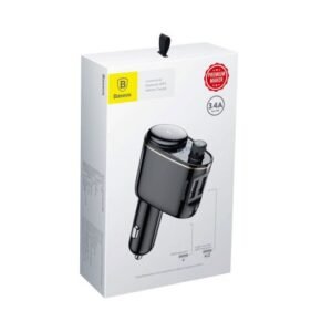 Baseus Bluetooth Android and iPhone FM Transmitter Car Charger - Black - Image 4