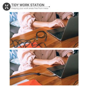 Olixar Cable Management Flexible Desk Grommets - 6 Pack - Black - Image 3